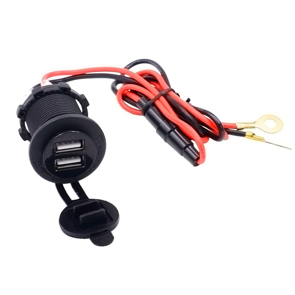 Dual USB Hafen 12V Wasserdicht Motorrad Motorrad Ladegerät Adapter Netzteil Buchse für Telefon GPS MP4