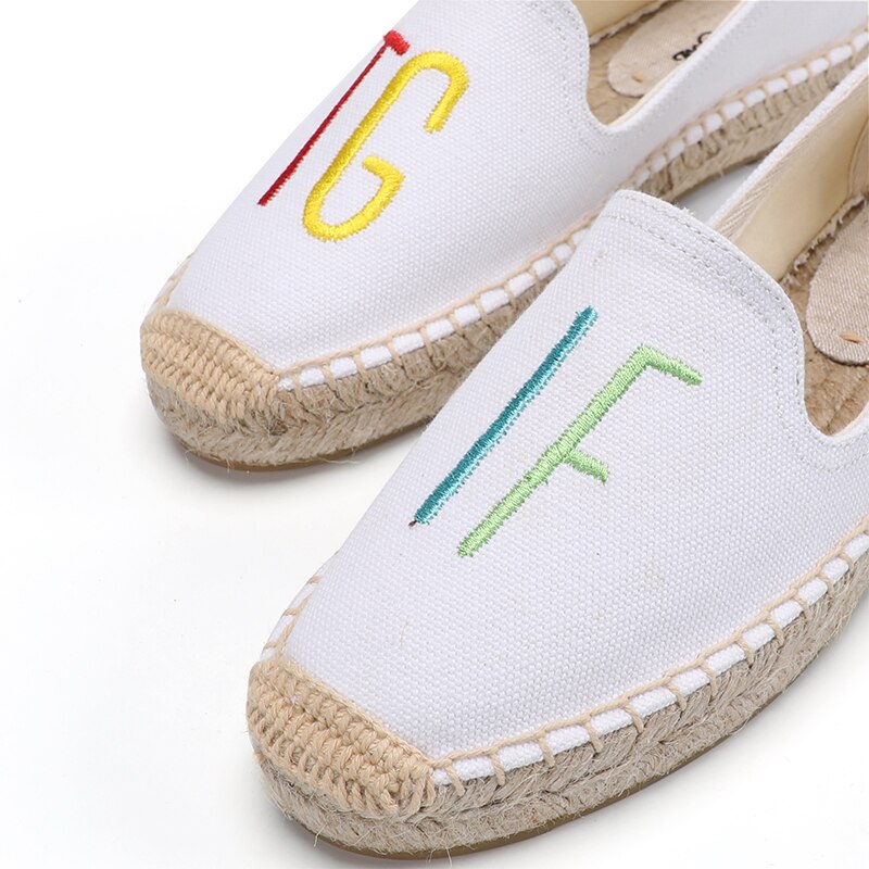 Zapatos de goma de cáñamo limitado para Mujer, alpargatas planas con plataforma Oxford para alfabeto, novedad de: 5