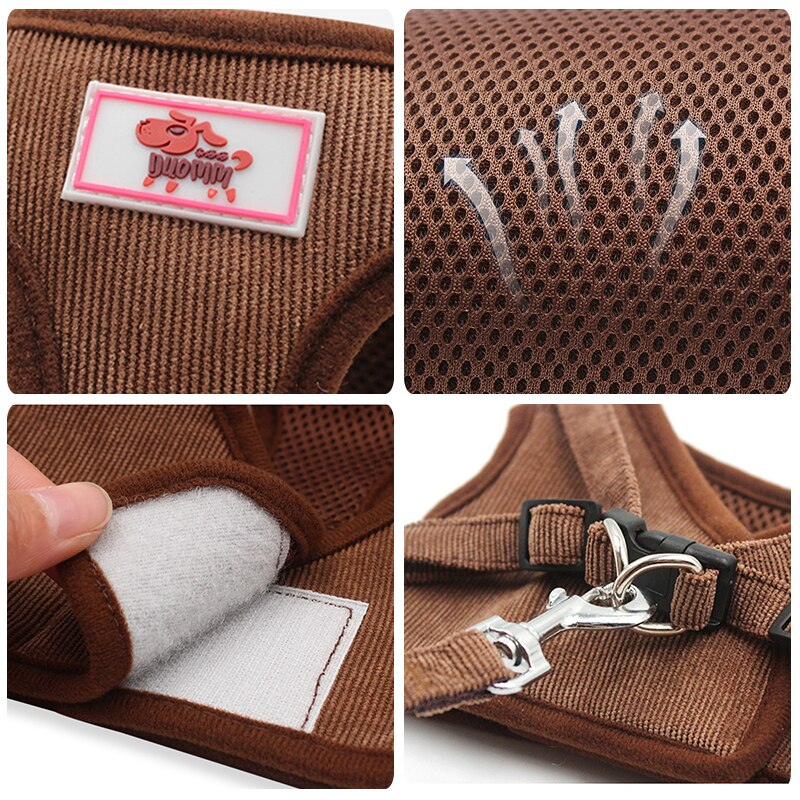 Pet Reflective Dog Harness Adjustable Cat Dog Collar Small Medium Large Dog Leash Vest Safety Vehicular Lead Walking Running