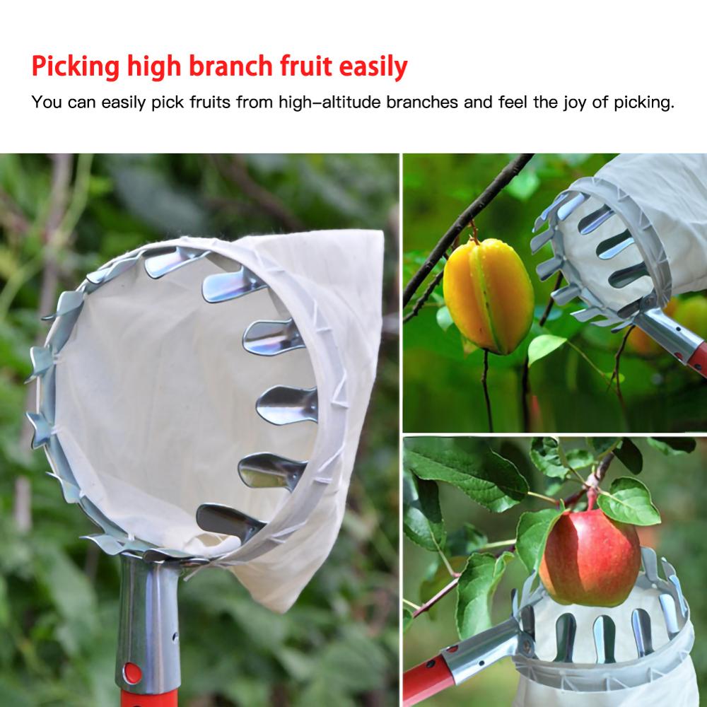 Metalen Fruit Picker Landbouw Tuin Hardware Gereedschap Fruit Picker Catcher Handig Fruit Plukken Apparatuur Voor Tuin Boerderij
