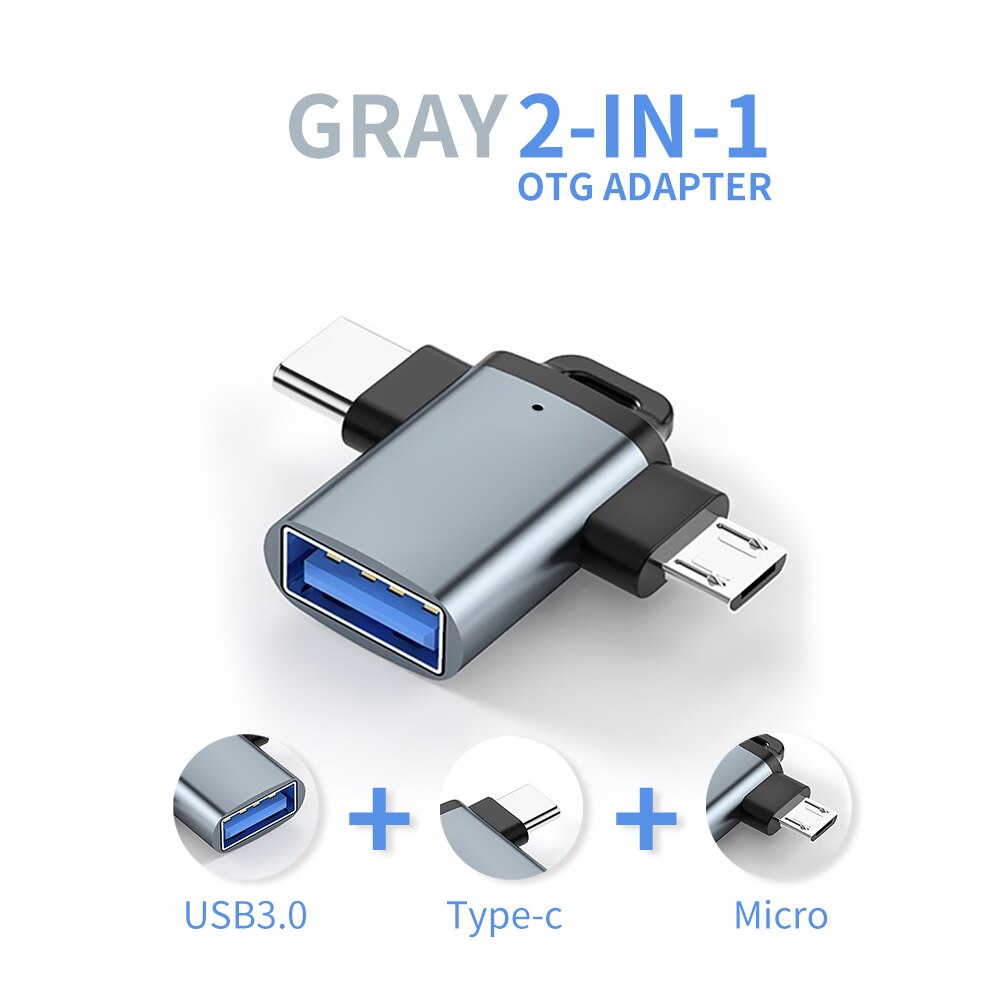Elough-Adaptador USB 3,0 tipo C OTG, convertidor macho a hembra para Macbook, Xiaomi, Samsung S20, USBC, conector OTG: 2 in 1 otg adapter G