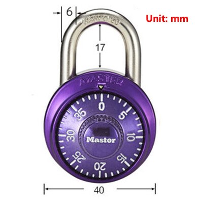 Master Lock Security Metal Lock Cabinet Luggage Padlock Combination Smart Password Lock Bag Suitcase Carousel Gym Locker locks: 1533 small purple