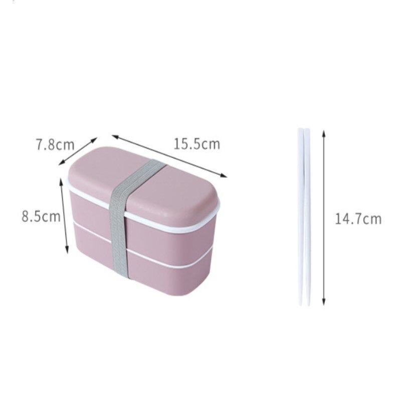 Portable Japanese Style Bento Box Plastic Material Food Refrigerator Fresh-keeping Box Double-layered Children's Lunch Box