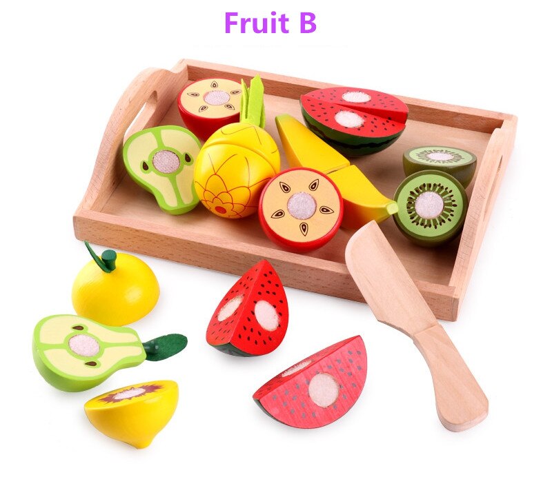 Holz klassische spiel simulation küche serie spielzeug Schneiden Obst und Gemüse Spielzeug Montessori Frühen bildung: Fruit B