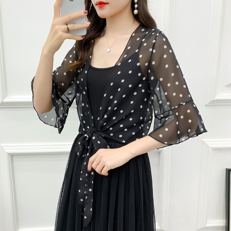 Schwarz Weiß Topf Kurzarm zuckt mit den Schultern Für Frauen Bolero Braut Kap Kleid Jacke Elegante wickelt Sommer Strand Schals Braut Bolero