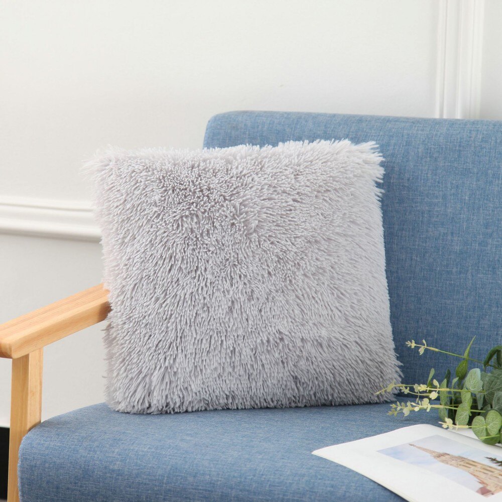 Effen Kleur Melk Wit Roze Blauw Pluche Kussenhoes 40X40 Cm Sofa Auto Decoratie Dutje Pillowsham Kussenslopen Baby kinderen: 10