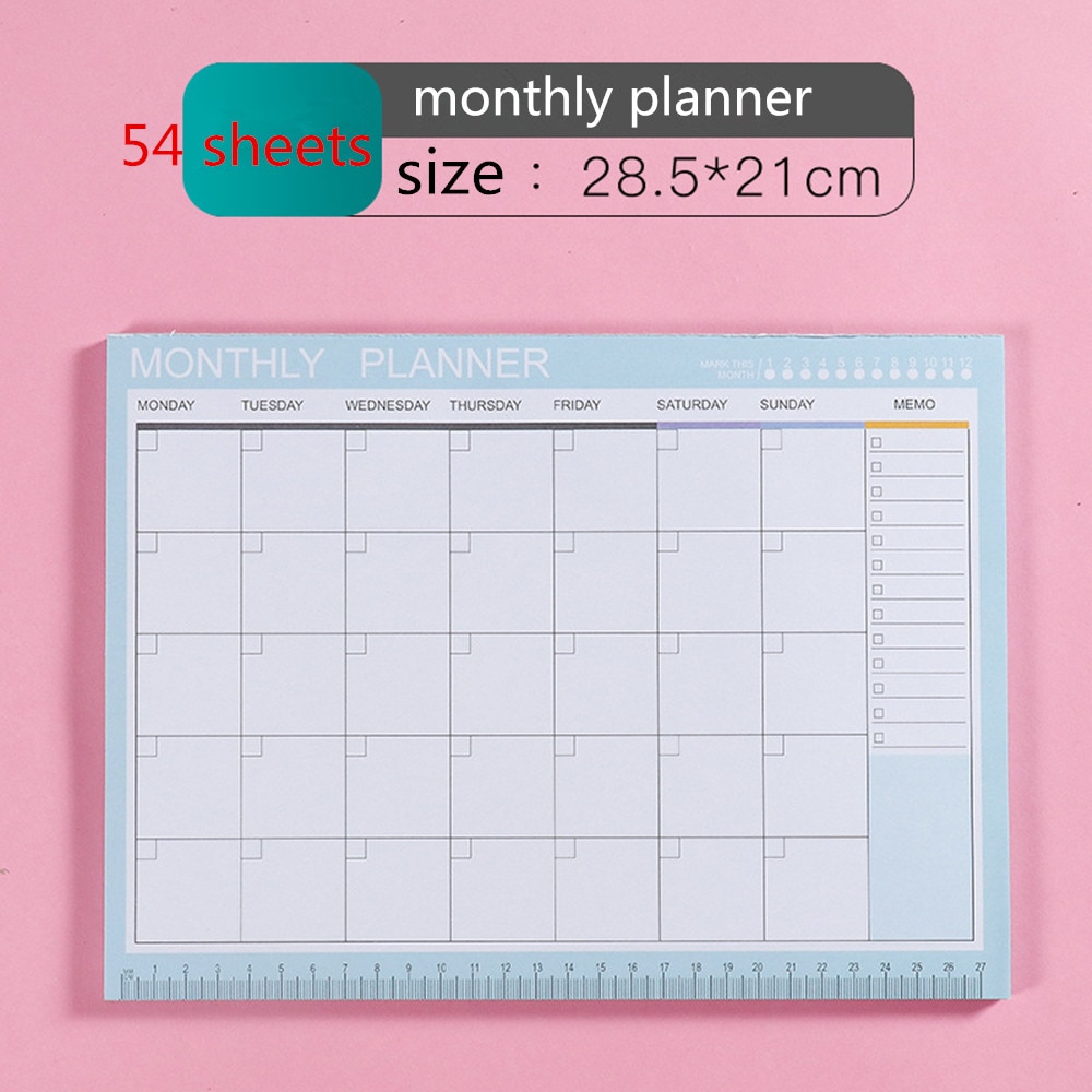 A4 Notebook Kawaii Dagelijks Wekelijks Maandelijkse Jaarlijks Kalender Planner Agenda Schedule Organizer Journal Boek Stationaire
