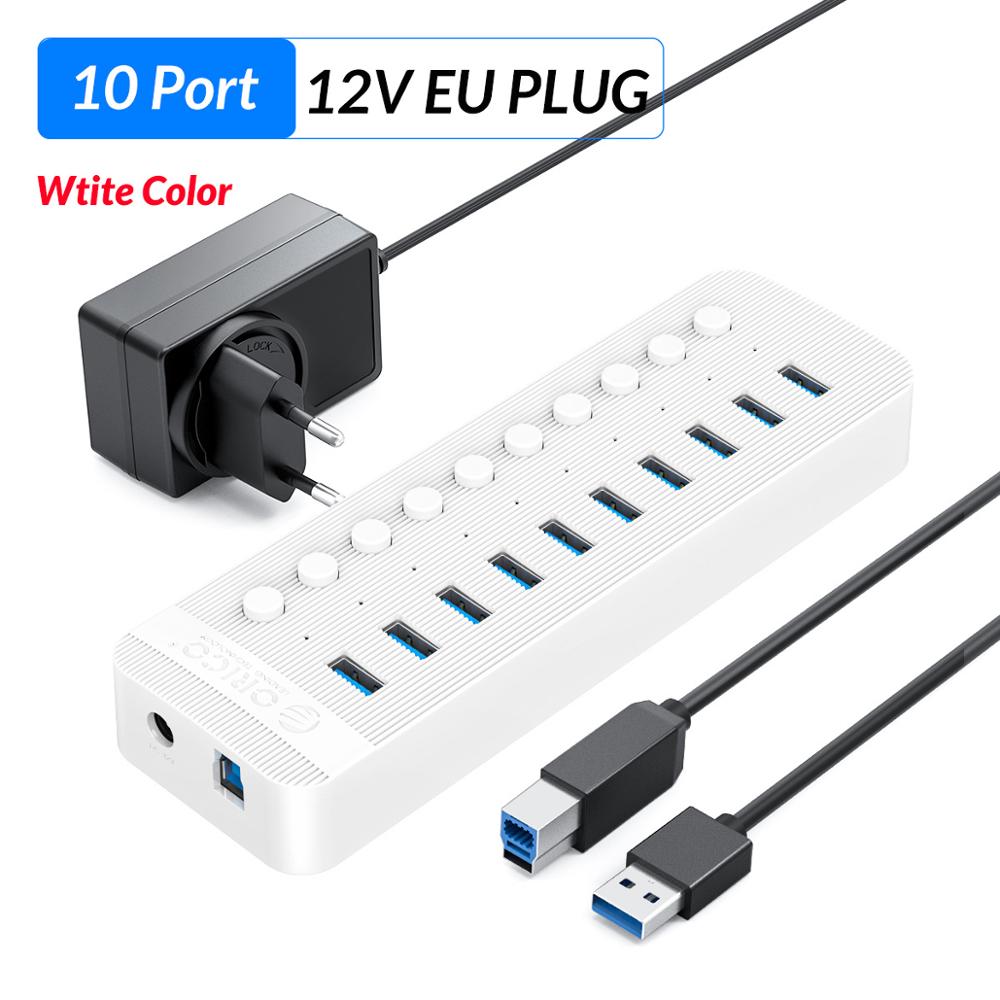 ORICO Industrial USB 3.0 HUB 7/10/13/16 ABS USB OTG Splitter On/Off Switch With 12V Power Adapter Support Charger For Computer