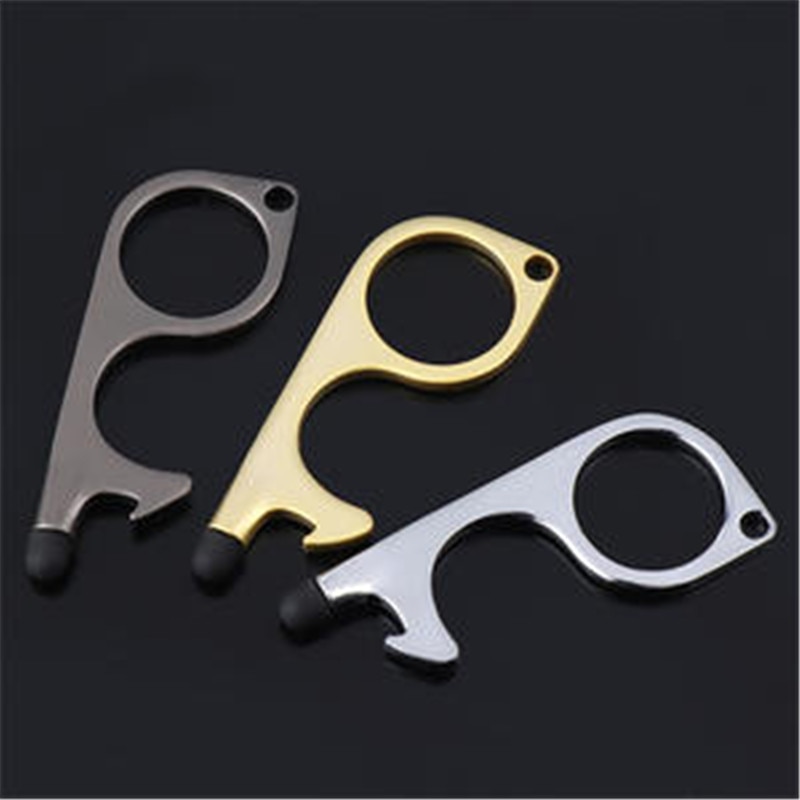 Pulsador de botón EDC de Metal para puerta, colgante de llavero abierto, No táctil, Stylus para interior, OutdAssistant, herramienta anticontacto