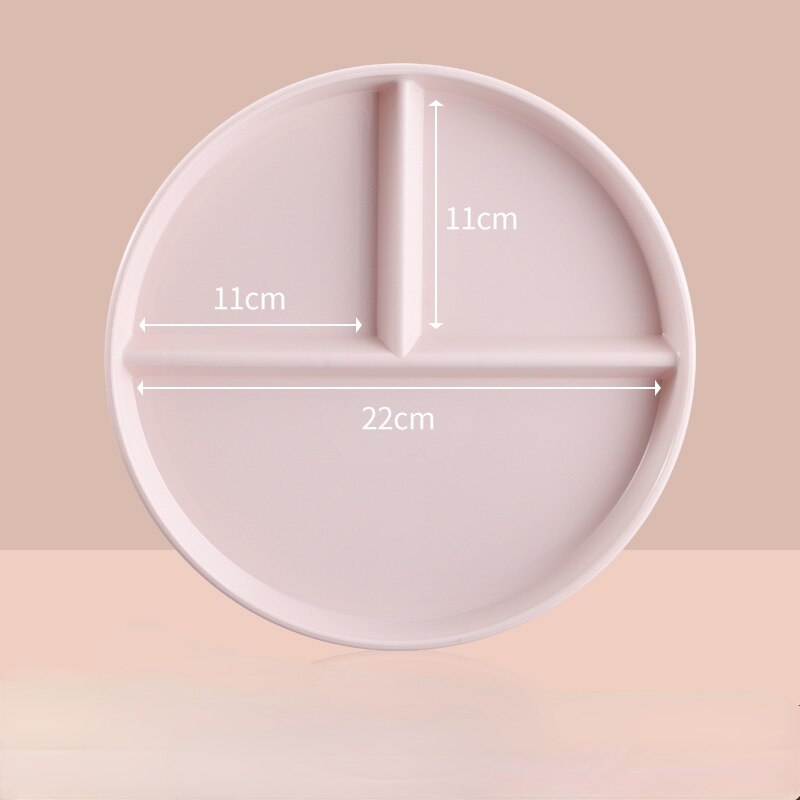 Compartment Plate For Food Round Plastic Dinner Plates Dinnerware Dining Plate Serving Dishes Cake Salad Kitchen Plates: small pink