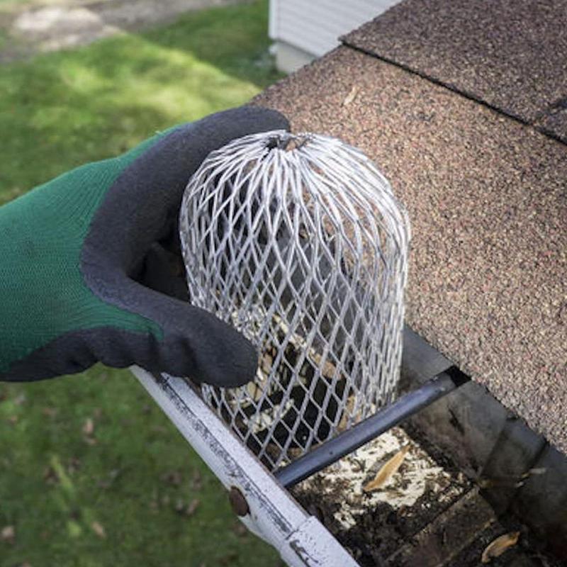 Filtros de protección de globos de canaleta de techo, tubos de bajada de plástico para drenajes de agua de lluvia, descarga, polipropileno de hoja, negro Y1A4