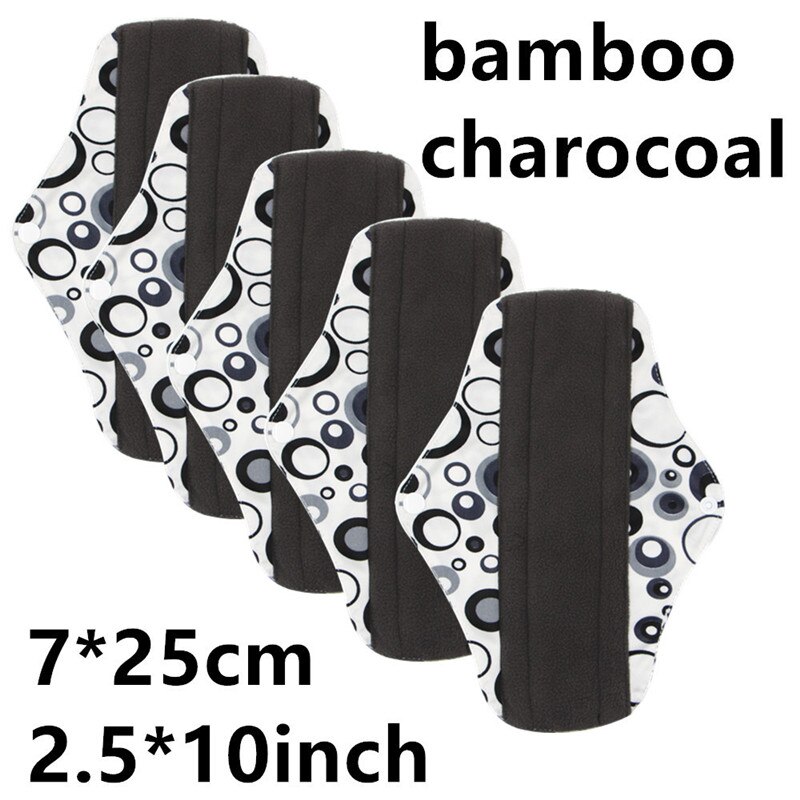 1pc Dag Gebruik Maandverband met Organische Bamboe Innerlijke Waterdichte Gedrukt Regelmatige Flow Herbruikbare Super Zachte Mama Pads: M-24