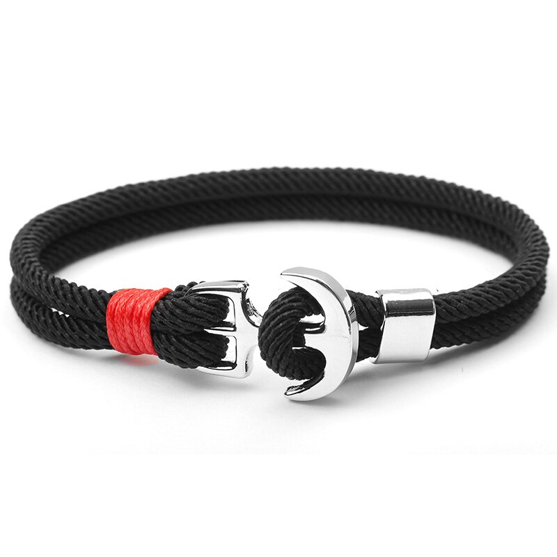 Noter Trendy Milan Rope Bracelet Men Women Minimalist Stainless Steel Braslet For Lovers Double Layer Anchor Pirate Braclet