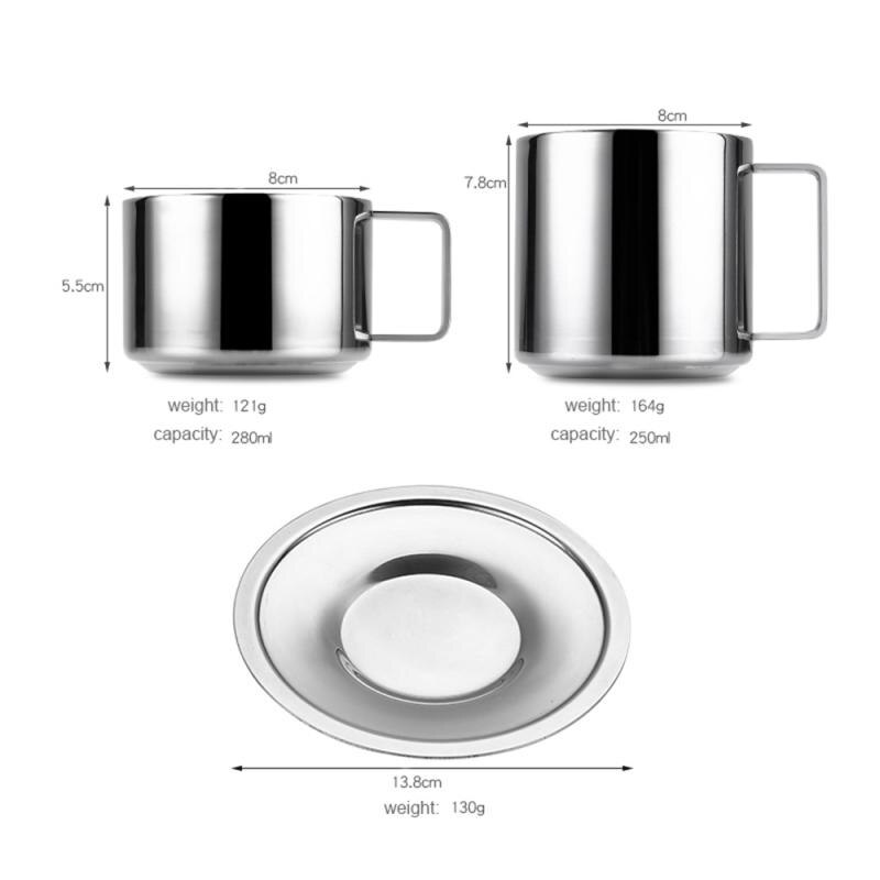 Taza de café de acero inoxidable 304, tazas antiescaldaduras de doble capa para beber/cerveza/agua/té/leche Anti caída botella Tumbler de viaje de Metal