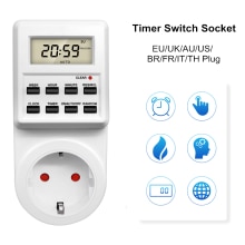 Electronic Digital Timer Switch Socket 24 Hour Cyclic Kitchen Timer Outlet Programmable Timing Socket EU UK AU US BR FR IT Plug