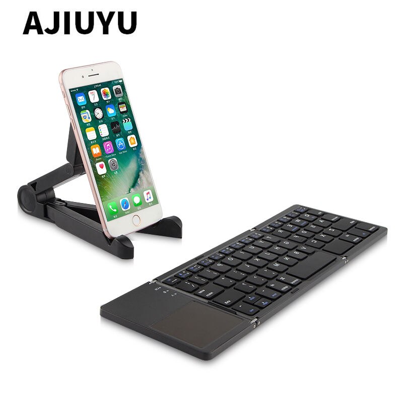 Three folded wireless Bluetooth Keyboard For Apple iPhone X XS Max iphone 7 8 Plus 7Plus 6 6sPlus 5 5S SE x s Mobile Phone Case