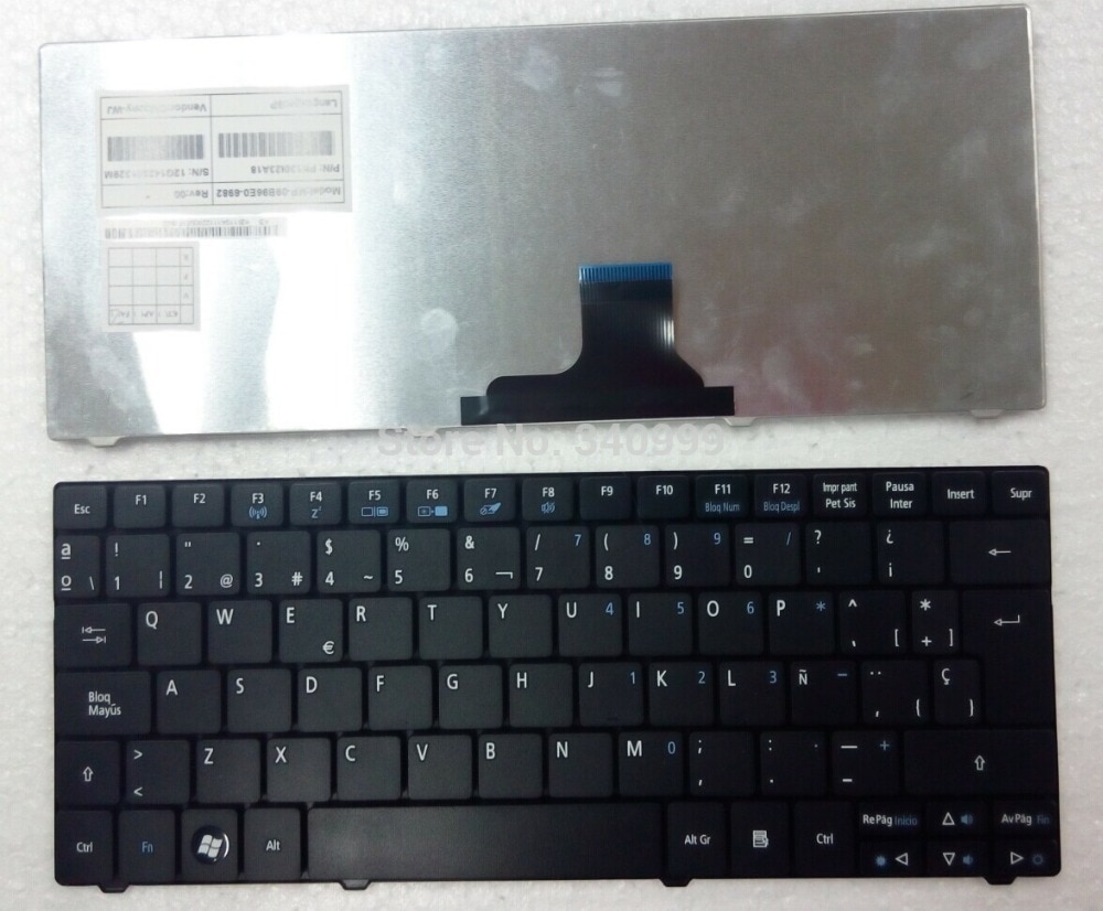 laptop toetsenbord Voor Acer Aspire one 751 751 h 752 753 za3 721 722 Toetsenbord SP Spaans Teclado zwart