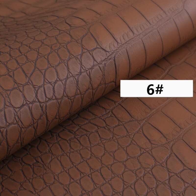 50x138cm 0.8mm Faux PVC leather Fabric Imitation Crocodile Skin Embossed Synthetic PVC Faux Leather for Decoration Sofa Home: No6