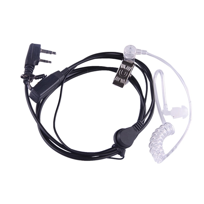 Baofeng-auriculares con micrófono PTT de 2 pines, tubo de aire acústico, micrófono, auricular para Radio Walkie Talkie antiradiación EMF: Default Title