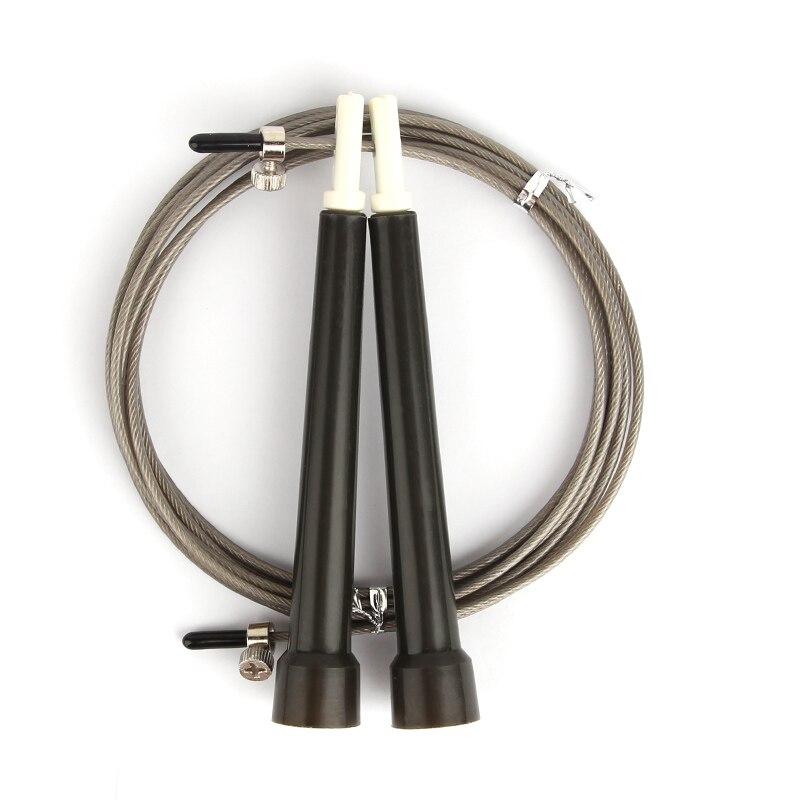 Crossfit Jumping Ropes Cable Steel Workout Training Ropes ABS Handle Adjustable Boxing Sports Exercises for Home: Gray