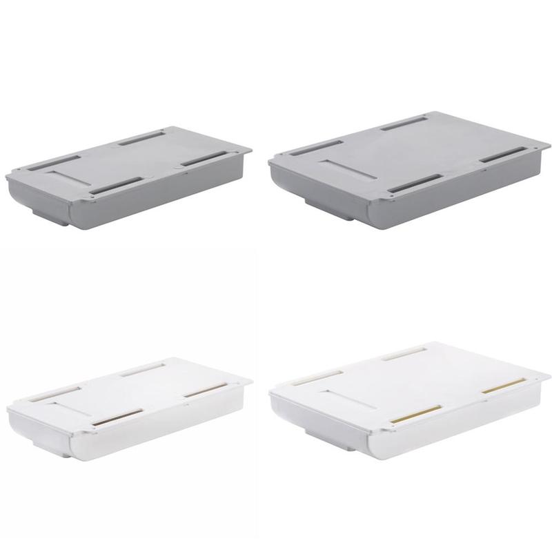 Skjult skuffe opbevaringsboks under skrivebordet bord pasta arrangør bord forsyninger brevpapir etui holder blyant selvklæbende makeu  q3 v 4