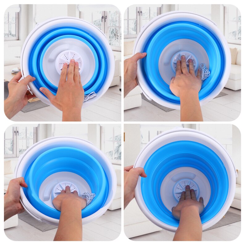 Laundry Portable Mini Turbo Washing Machine With Foldable Usb Powered Laundry Washer Folding Laundry Tub Washing Machine