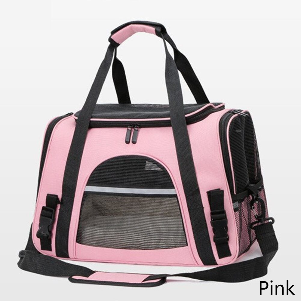Portable Dog Carrier Bag Portable Dog Backpack With Mesh Window Airline Approved Small Pet Transport Bag Carrier For Dogs: A-Pink