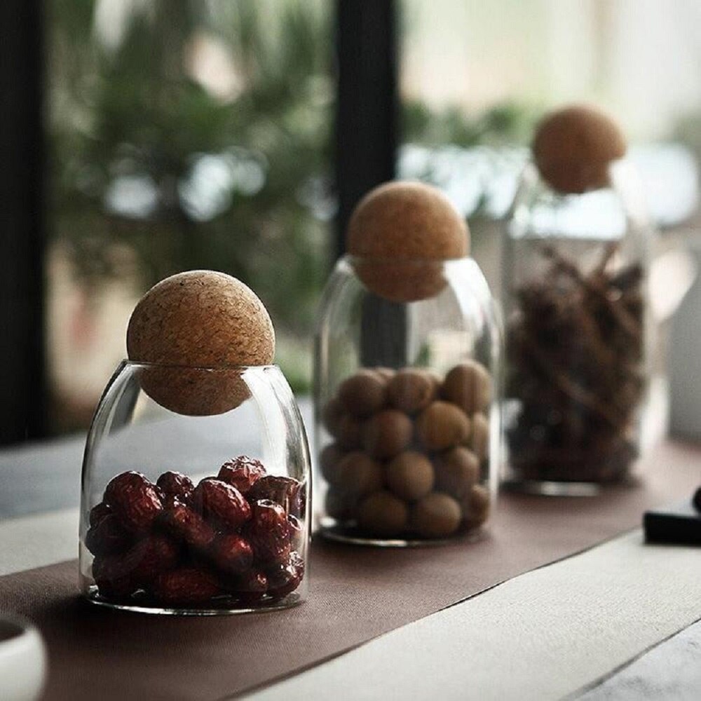 Ball lid, cork stopper, high borosilicate glass se... – Vicedeal