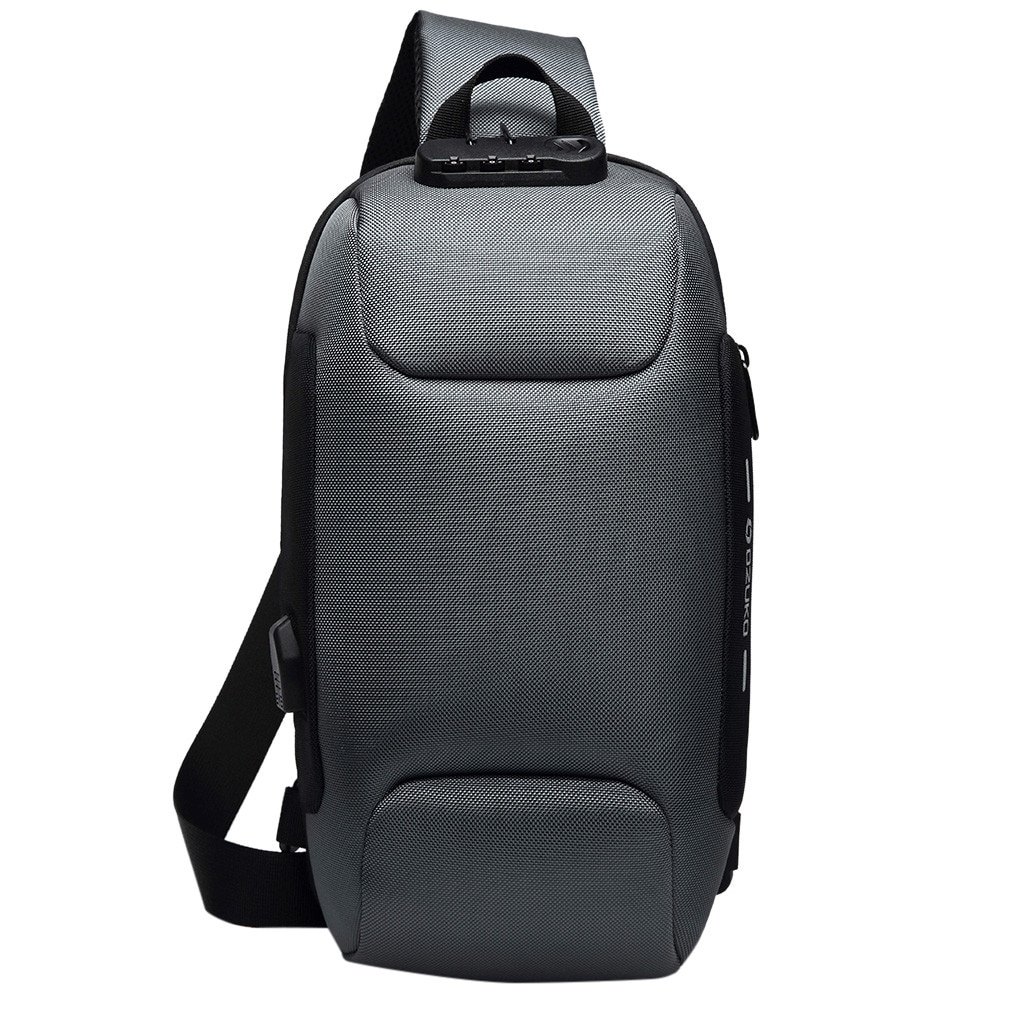 OZUKO hommes multi-fonction sac de messager Anti-vol étanche sac de voyage coffre bolsa feminina: Gris