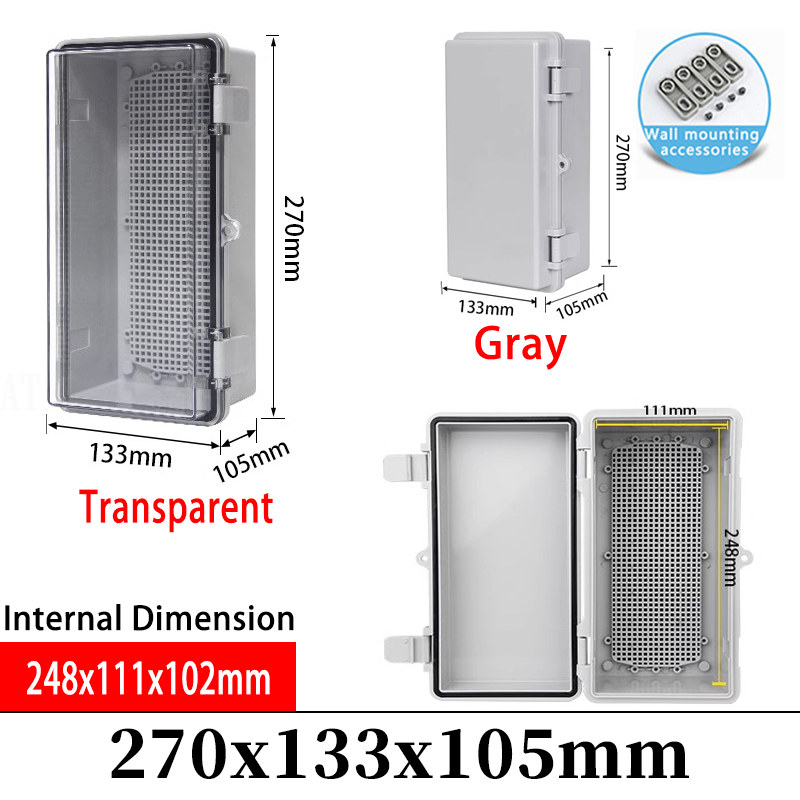 Boîtier électrique en plastique IP66, boîte de jonction de puissance ABS, boîte de Distribution étanche extérieure pour projet d'instruments électriques