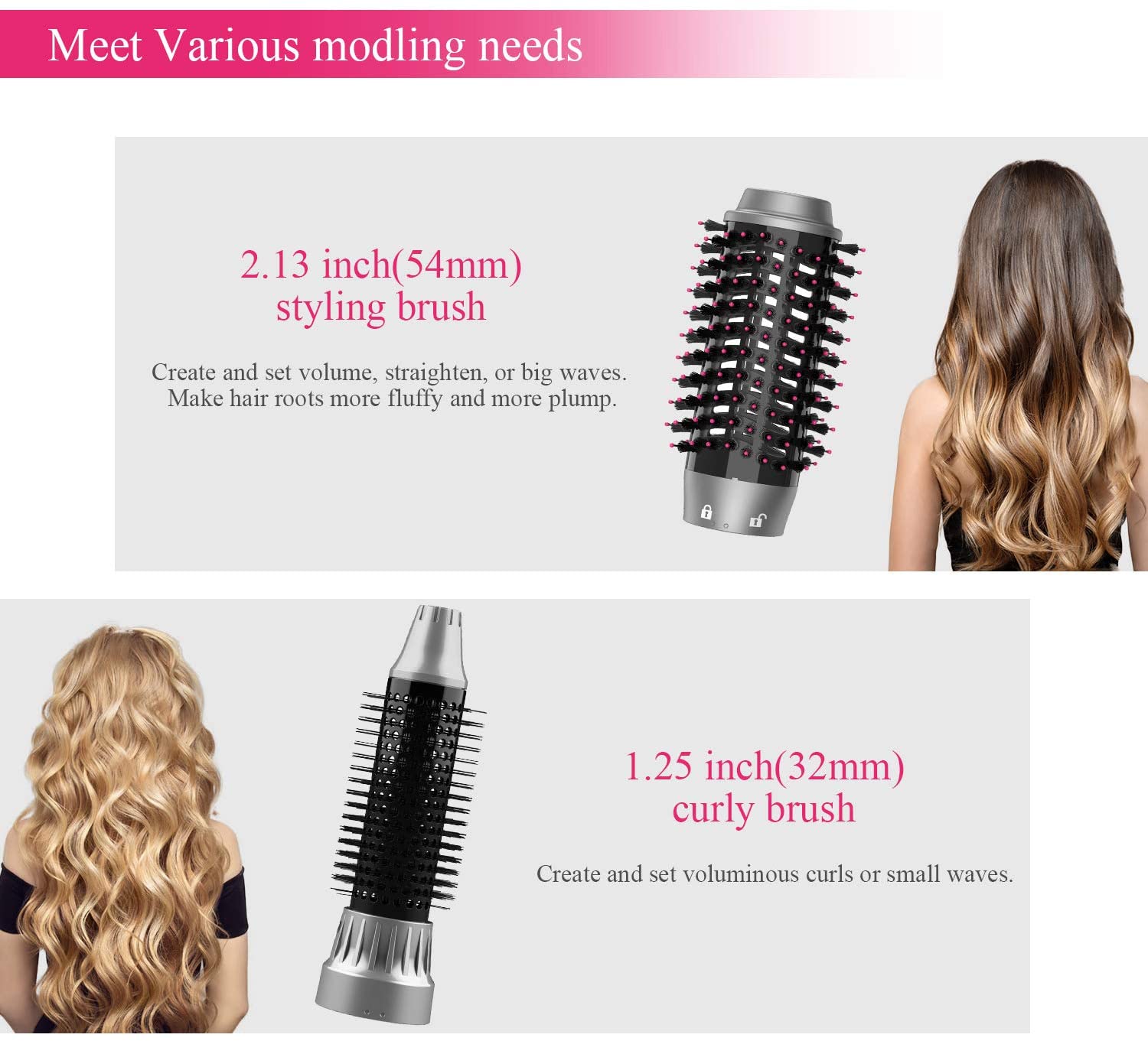 Interchangeable Multifunctional Hair Dryer And Curling Blower For Air Brush Straightening Machine Curling Styling Hair Dryer