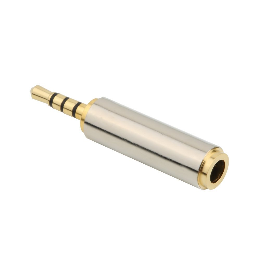 1pc goldene 2.5 mm männliche  to 3.5 mm weibliche audio-stereo-adapterstecker-konverter-kopfhörerbuchse