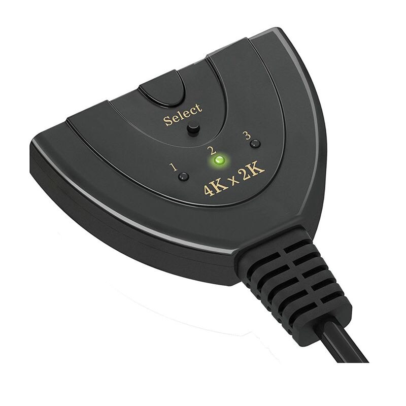 Hdmi switch 4k, 3- port hdmi splitter hdmi switcher understøtter 4k/ fulde  hd1080p/3d med high speed pigtail kabel