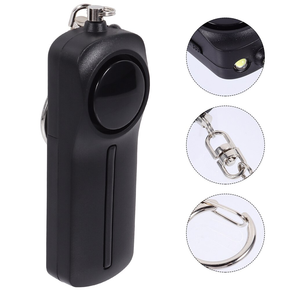 Safe Sound Personal Alarm Emergency Safety Alarm Keychain with LED Light: Black