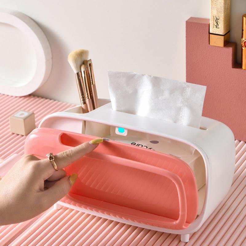 Phone Rack Multi-function Desktop Storage Box Phone TV Stand Coffee Table Remote Control Cosmetics Stationery Organization Home