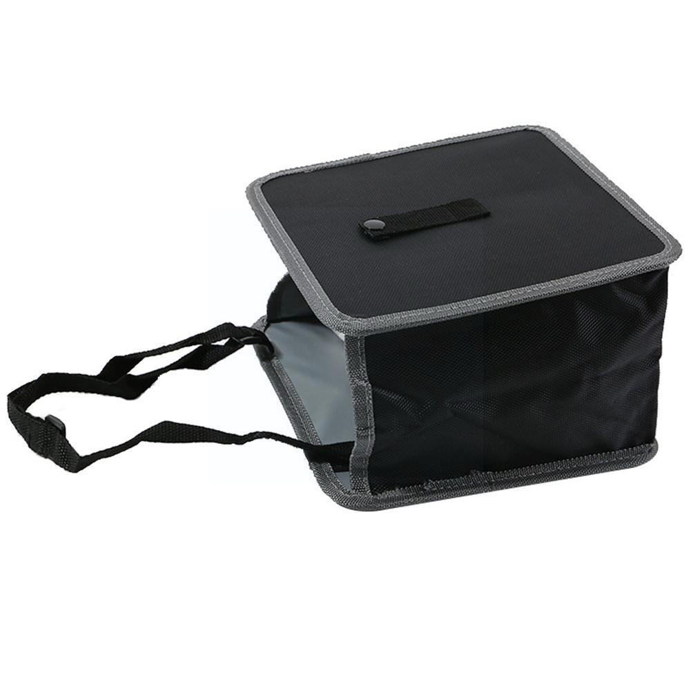 Folded Leakproof Car Garbage Organizer Trash Bin Bag Can With Foldable Hanging Proof Trash Lid Cover Leak Traveling Oxford F2Y8