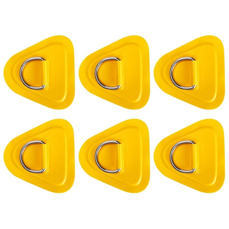 JHD-6Pack d-ring remendo para barco inflável caiaque dinghy sups d-ring pvc remendo canoa rafting acessórios: YELLOW