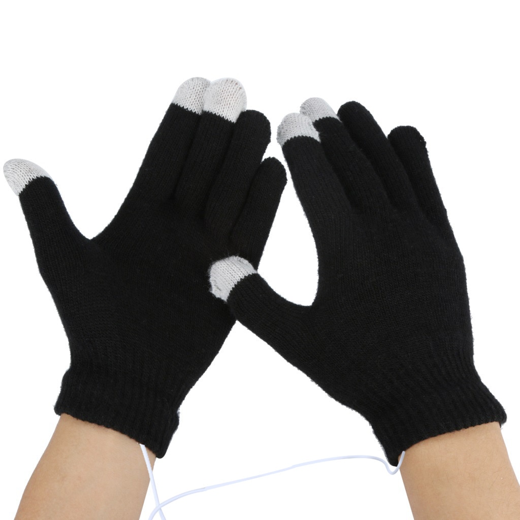 Men Women USB Heating Gloves Warm Hand Constant Temperature Portable Soft Wearable Winter Touch Screen Smart Phone gloves