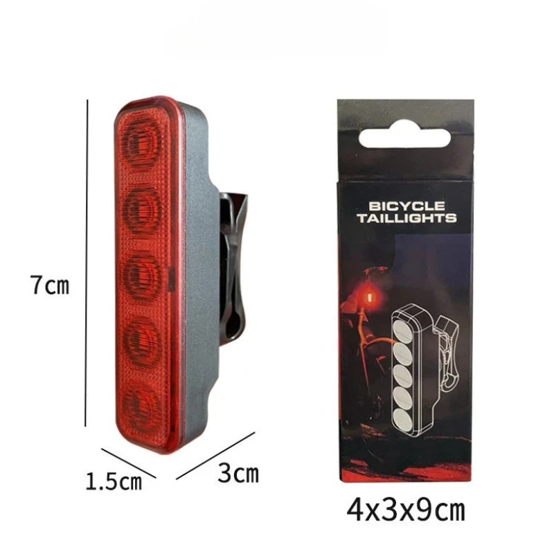 Fahrradrücklicht mit blinkfunktion, 5 leds, usb-aufladbar, ipx5 wasserdicht, mountainbike-rücklicht, fahrradzubehör