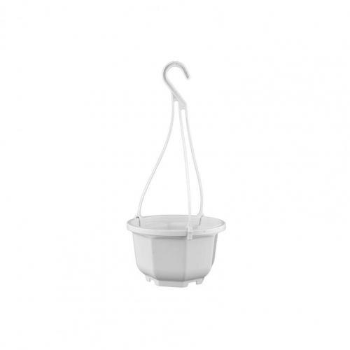Panier de jardinière suspendu en plastique, Pots de fleurs de jardin pour plantes d&#39;intérieur et d&#39;extérieur succulentes, avec crochet: Porcelain White 140