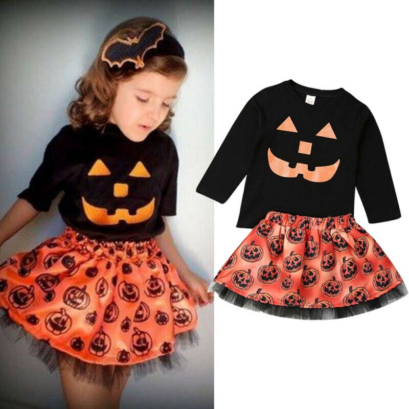 Baby Meisje Tops Rokken Jurk Set Outfits Peuter Fall Winter Halloween Kleding