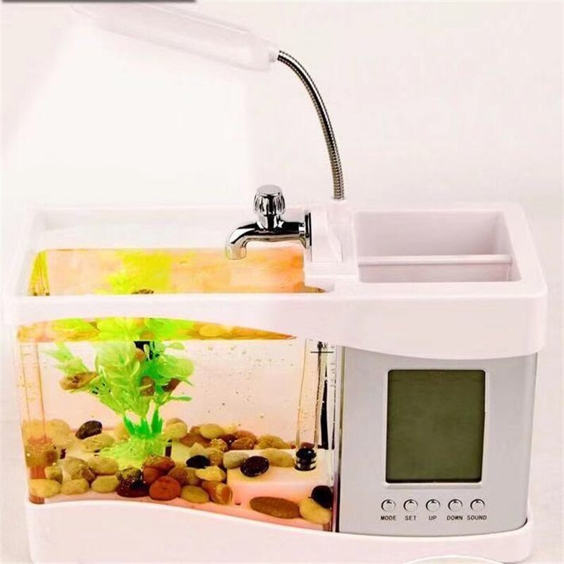 Multifunctionele Kleine Aquarium Op Tafel Mini Gold Fish Tank Filter Verlichting Drie-In-een Vechten Aquarium aquarium Accessorie