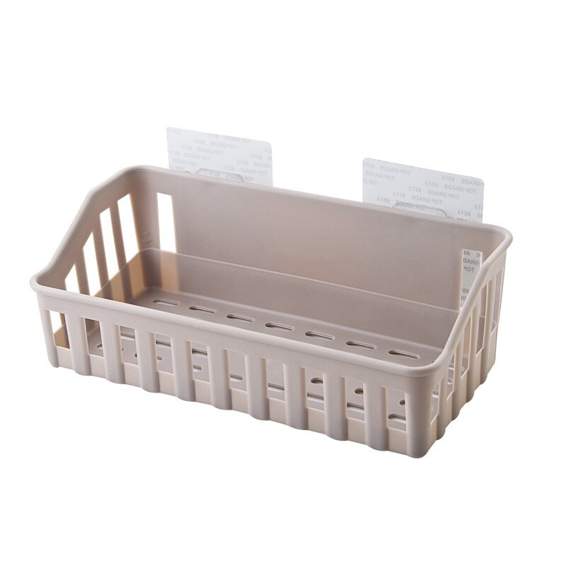 Wall Mounted Bathroom Storage Rack Plastic Bathroom Shelf Organizer for Shower Shampoo Holder Home Kitchen Rack Organizer: coffee
