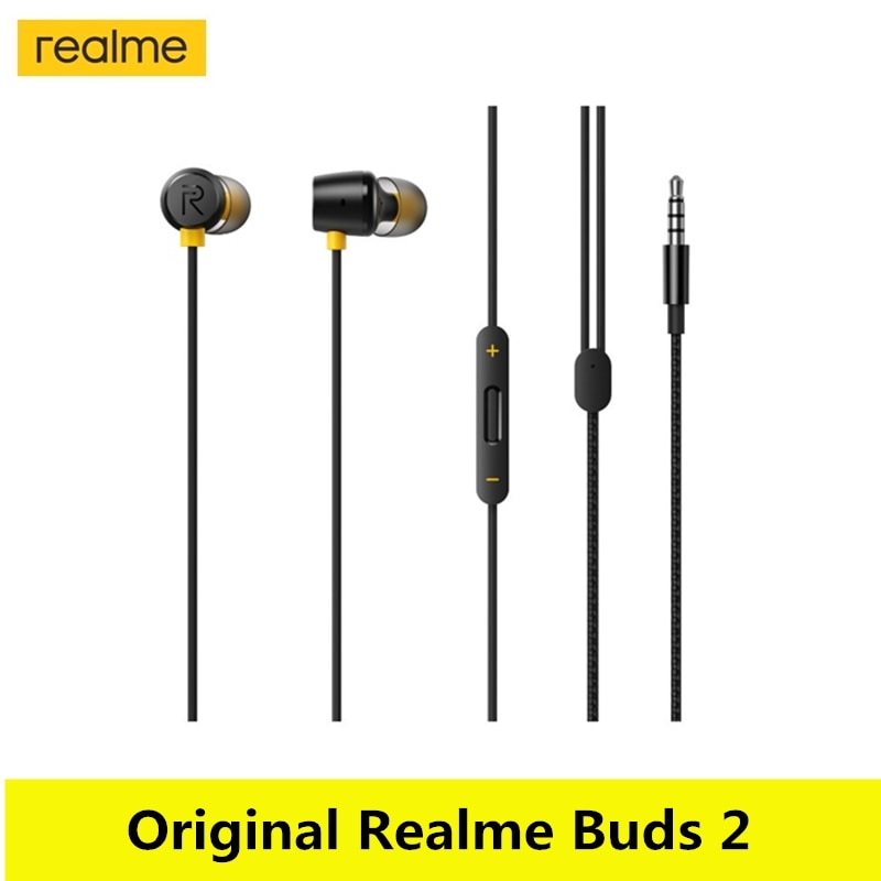 Originele realme buds 2 oordopjes 3.5mm headset oordopjes bedraad magnetisch voor smartphone realme 6 pro 6 6i x50  x2