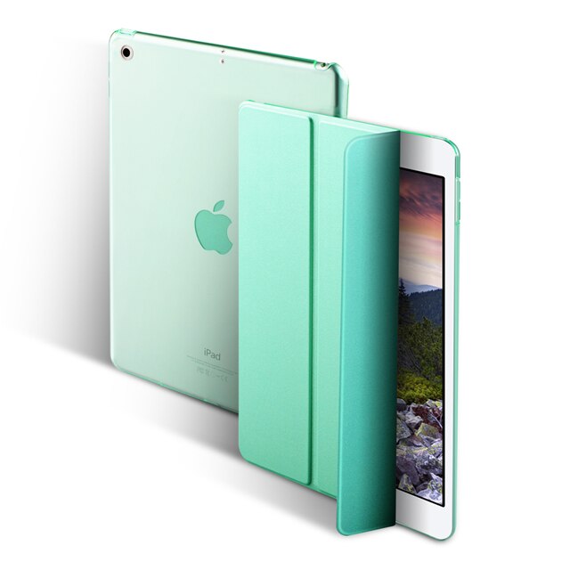 Fall für iPad Air 2 9,7 Ultra Dünne Magnetische Flip Stand PU Leder Funda für iPad 6 A1566 A1567 Smart abdeckung mit Auto Wake/Sleep-: Mint Green