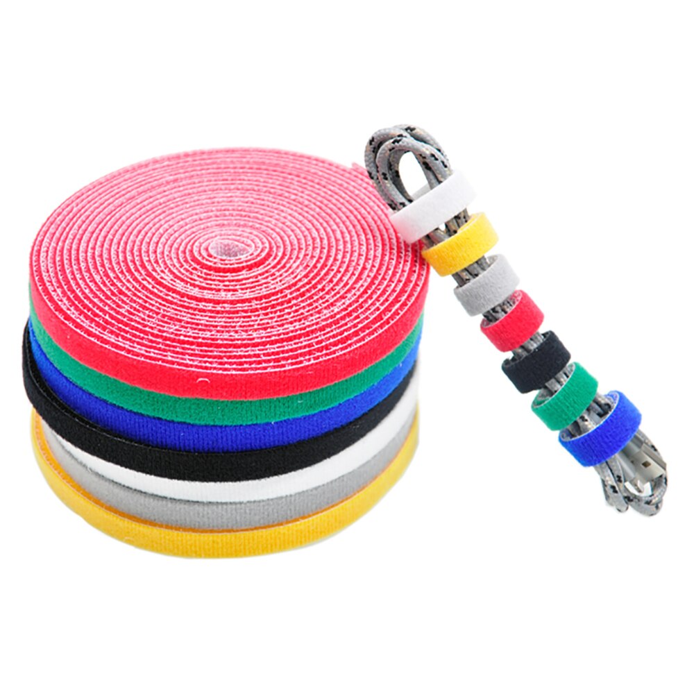 Gancho y cinta de bucle de 10mm, gancho de Velcro de costura/puntada y cinta de bucle autocostura, color blanco, negro, amarillo, verde, azul, 1M
