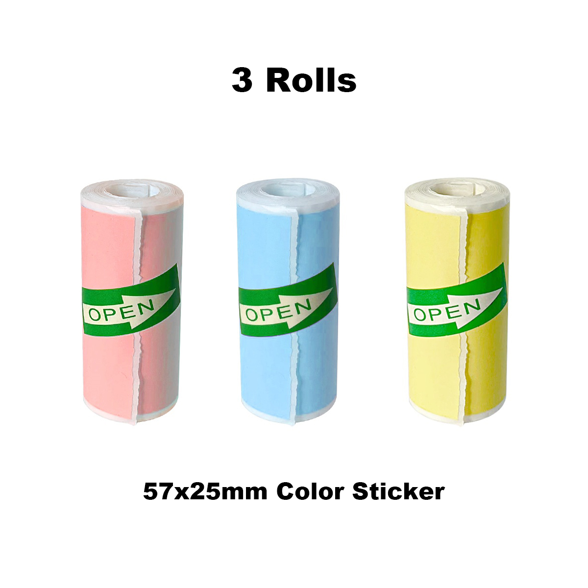 16 rollos de papeles de impresora térmica, 57x25mm, papeles térmicos autoadhesivos, impresoras de etiquetas en Color HD para Mini impresora portátil sin tinta: Oro