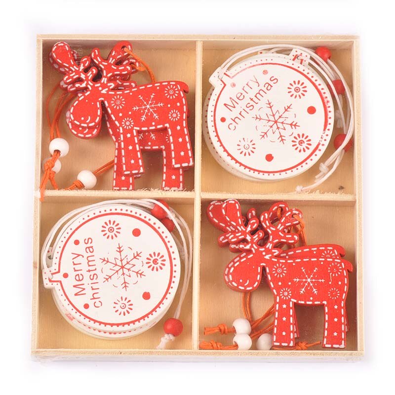 12 stück weihnachtsmann-engel-Stern-holzbastelarbeiten weihnachtsbaum-hängeornamente holzanhänger diy weihnachtsfeier heimdekoration  c2729: 6