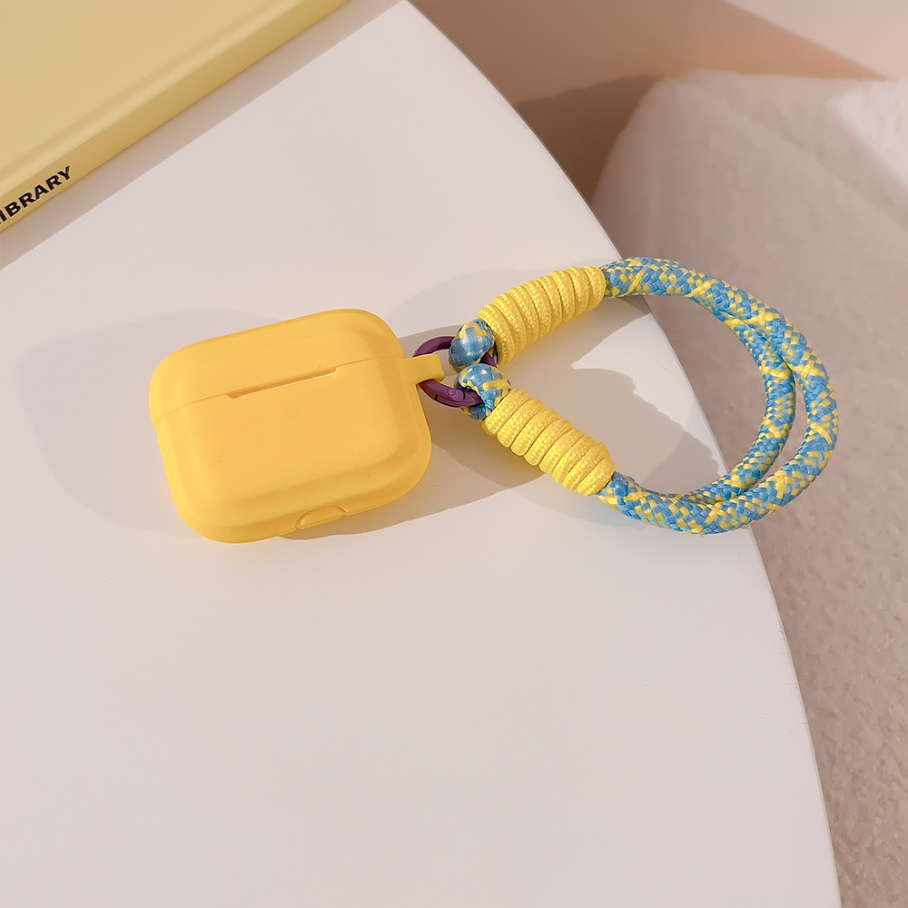 Funda para auriculares con correa de cordón para AirPort Pro 2 2022 2a generación Air Pods 3 2 1 3.a generación accesorios de cubierta: 2XS / YELLOW