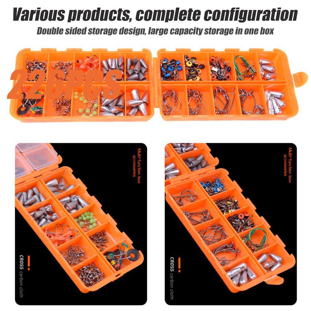 226 Pcs/Set Fishing Tackle Boxes Kit Fishing Tackle Set Fishing Multifunctio Hooks Tools Sinker Kit Spoon Hooks Accessories V5H2